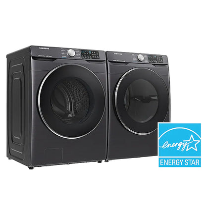 7.5 cu. ft. Samsung Smart Electric Dryer with Steam Sanitize+ in Black Stainless Steel