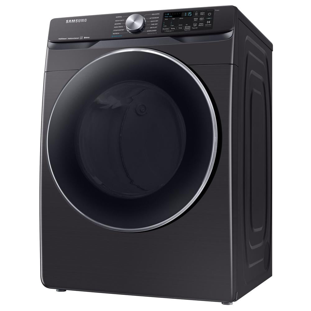 7.5 cu. ft. Samsung Smart Electric Dryer with Steam Sanitize+ in Black Stainless Steel