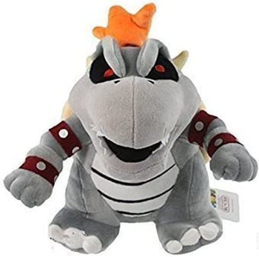 Super Mario Plush 10" Gray King Bowser Koopa Doll Stuffed Animals Figure Soft Anime Collection Toy Dark Limited Edition