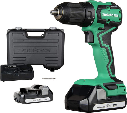 Metabo HPT Cordless Drill | 18V | Sub-Compact | Brushless Motor | Lithium-Ion Batteries | Lifetime Tool Warranty | DS18DDX