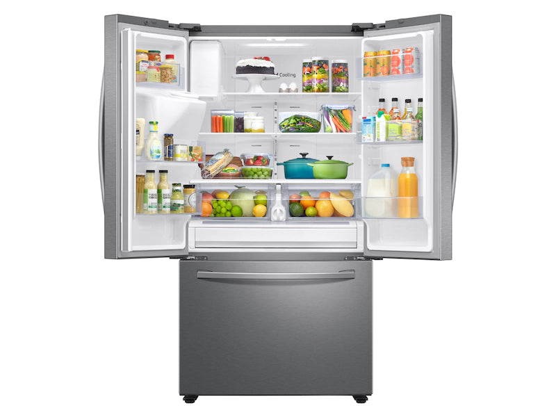 26.5 cu. ft. Samsung Large Capacity 3-Door French Door Refrigerator with Family Hub™ and External Water & Ice Dispenser in Stainless Steel