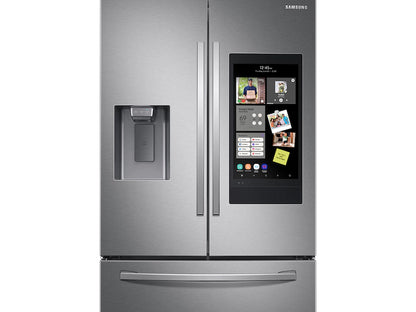 26.5 cu. ft. Samsung Large Capacity 3-Door French Door Refrigerator with Family Hub™ and External Water & Ice Dispenser in Stainless Steel
