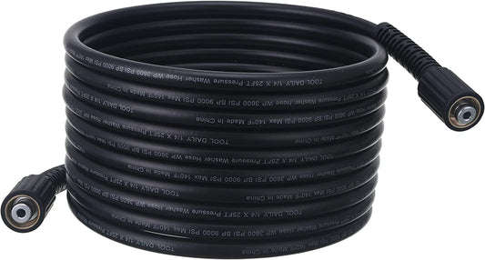 High Pressure Washer Hose, 25 FT X 1/4 Inch, 3600 PSI, M22 14Mm, Replacement Power Washer Hose for Most Brands