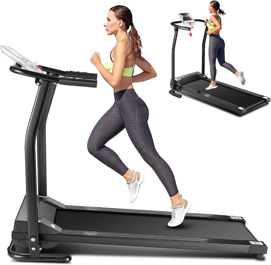Treadmill for Home, Folding Treadmill with LED Display &Pulse Grip, Easy to Install Jogging Walking Exercise Fitness Machine for Family &Office
