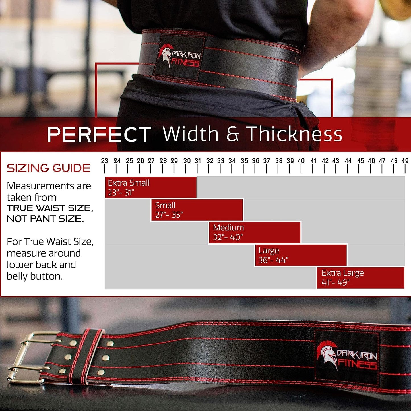 Weight Lifting Belt for Men & Women - 100% Leather Gym Belts for Weightlifting, Powerlifting, Strength Training, Squat or Deadlift Workout up to 600 Lbs